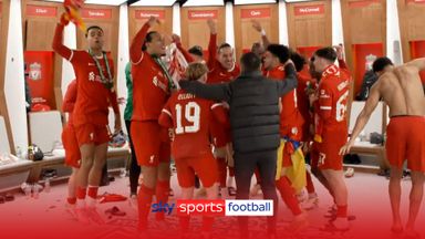 Liverpool's jubilant dressing room celebrations!