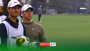 'Are they still there?' | Rory hits ball past the group in front