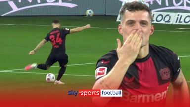 'What a finish, what a start!' | Xhaka gives Leverkusen lead with screamer!