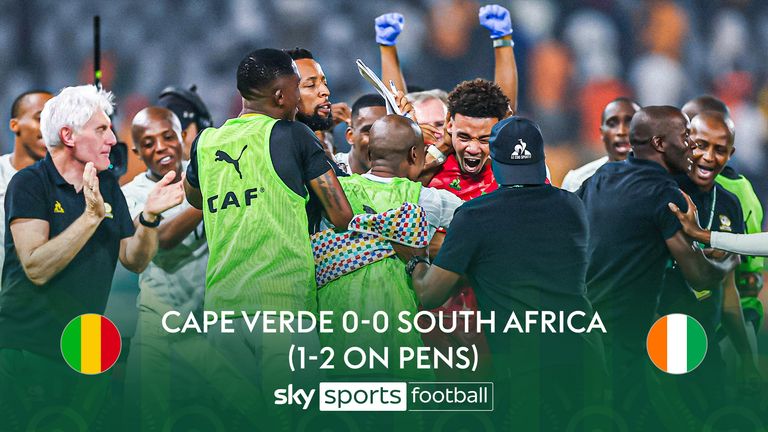 Highlights of the AFCON quarter-final match between Cape Verde and South Africa.