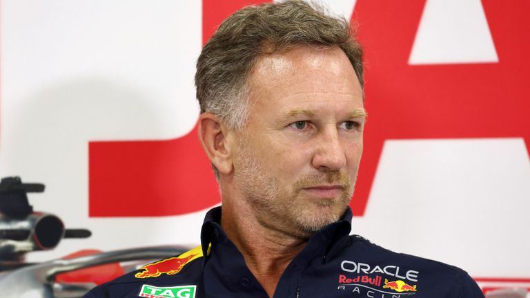 SUZUKA, JAPAN - SEPTEMBER 22: Christian Horner, Team Principal, Red Bull Racing, in the team principals Press Conference during the Japanese GP at Suzuka on Friday September 22, 2023 in Suzuka, Japan. (Photo by LAT Images)