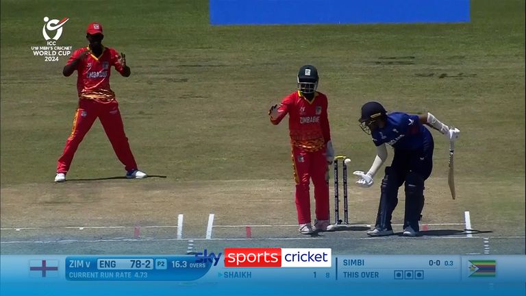 Hamza Shaikh was controversially given out for obstructing the field after picking up the ball and throwing it to the wicketkeeper in England&#39;s Under-19 World Cup clash with Zimbabwe.