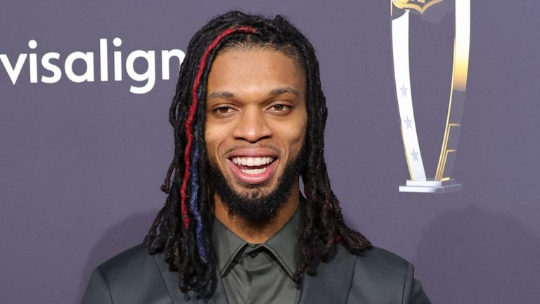 Damar Hamlin, pictured at the NFL Honours awards ceremony following the 2023 season