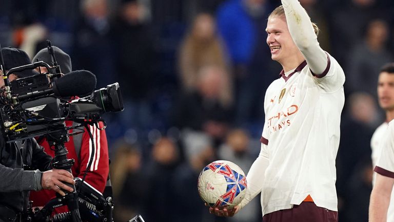 Erling Haaland scored his eighth hat-trick for Man City in their 6-2 FA Cup fifth-round win at Luton