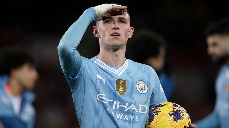 Phil Foden celebrated a second career hat-trick