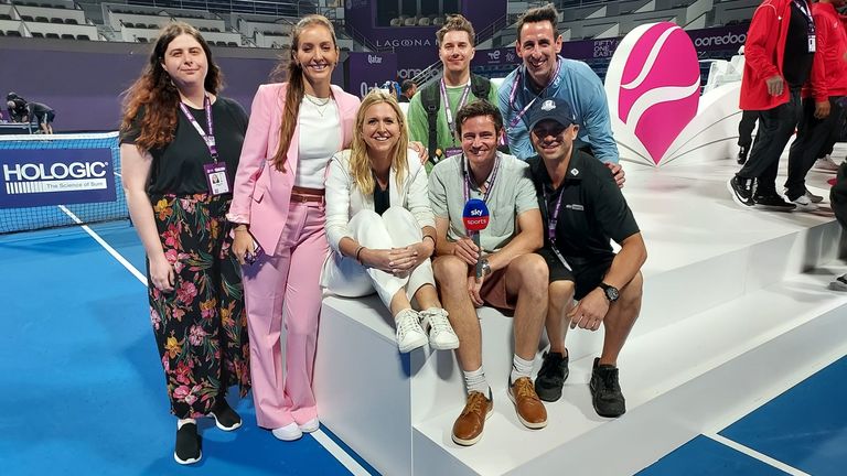 Gigi Salmon and the Sky Sports Tennis team