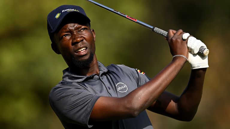Ronald Rugumay of Uganda on the first hole during the second round of the Magical Kenya Open Presented by Absa at Muthaiga Golf Club on March 10, 2023 in Kenya