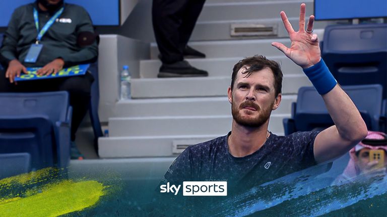 Jamie Murray celebrates winning the men's doubles in Doha