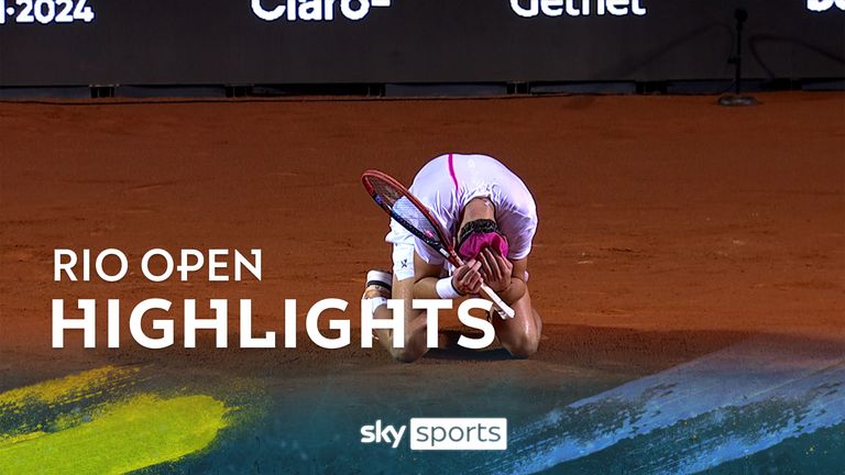 Joao Fonseca celebrates win in Rio Open