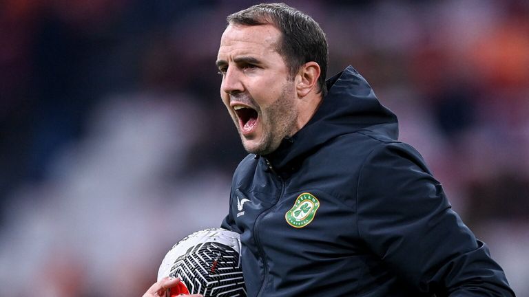 Amsterdam , Netherlands - 18 November 2023; Republic of Ireland coach John O'Shea before the UEFA EURO 2024 Championship qualifying group B match between Netherlands and Republic of Ireland at Johan Cruijff ArenA in Amsterdam, Netherlands. (Photo By Stephen McCarthy/Sportsfile via Getty Images)