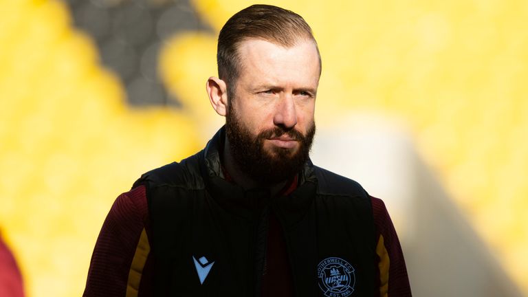 LIVINGSTON, SCOTLAND - MAY 24: Motherwell&#39;s Kevin Van Veen during a cinch Premiership match between Livingston and Motherwell at the Tony Macaroni Arena, on May 24, 2023, in Livingston, Scotland.  (Photo by Euan Cherry / SNS Group)