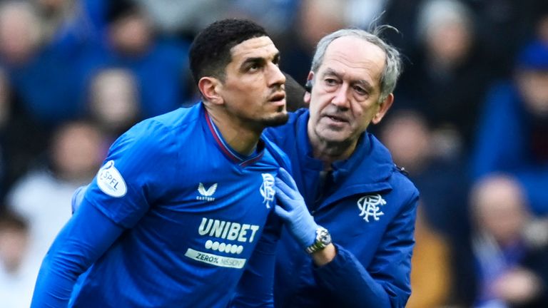 Leon Balogun was forced off in Rangers' win over Livingston