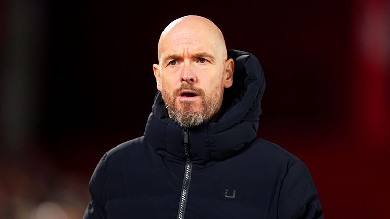 Erik ten Hag watches his side in FA Cup action