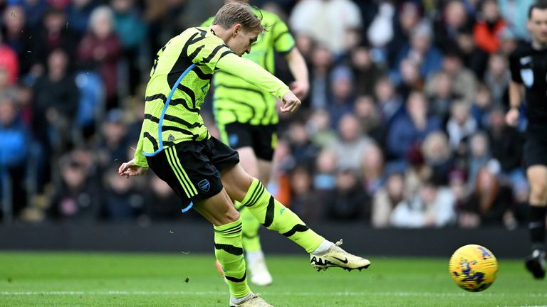 A sweet strike by Martin Odegaard gives Arsenal an early lead at Burnley