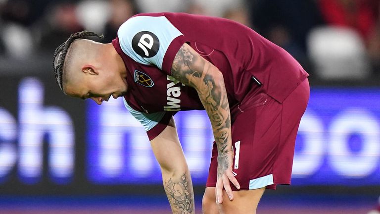 Kalvin Phillips shows his frustration after his error allows Dominic Solanke to score for Bournemouth at West Ham
