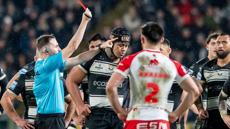 Referee Liam Moore red cards Hull FC's Franklin Pele