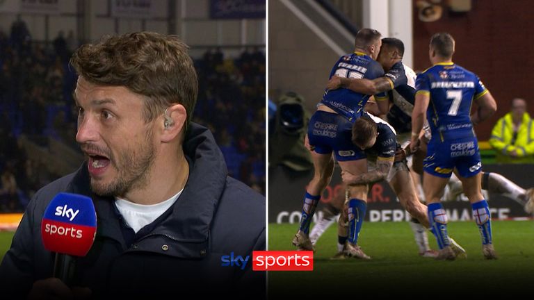 Sky Sports pundit Jon Wilkin was fuming with the decision to award a red card for Hull FC's Nu Brown after he made contact with the head of Warrington's Ben Currie.