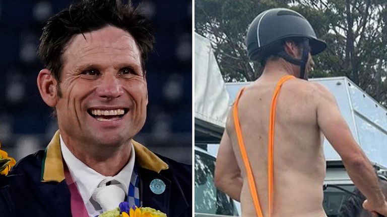 Shane Rose, yarışmada mankini giydikten sonra Avustralya Binicilik tarafından temize çıkarıldı (AP/instagram.com/shane.rose.eventing)