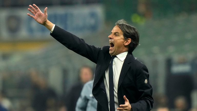 Simone Inzaghi gestures from the sidelines