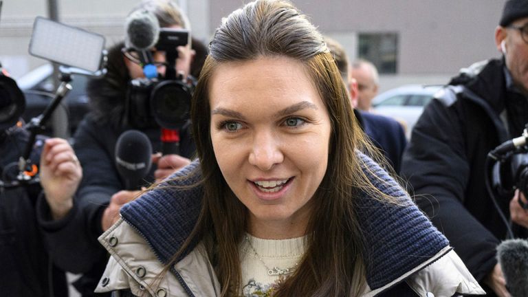 Former WTA number 1 tennis player Simona Halep arrives for a hearing at the international Court of Arbitration for Sport