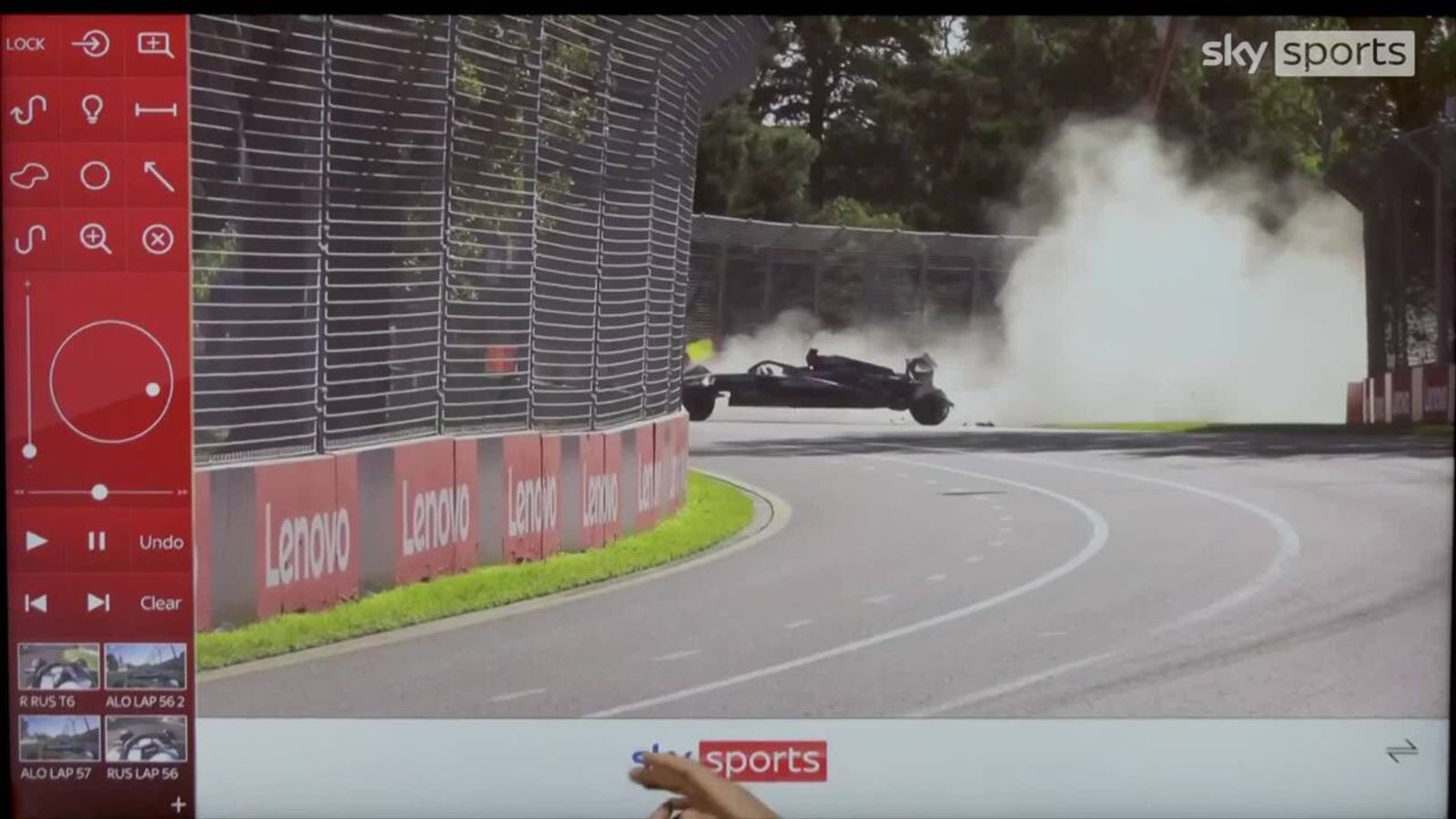SkyPad: ¿Alonso provocó el gran accidente de Russell en Australia?