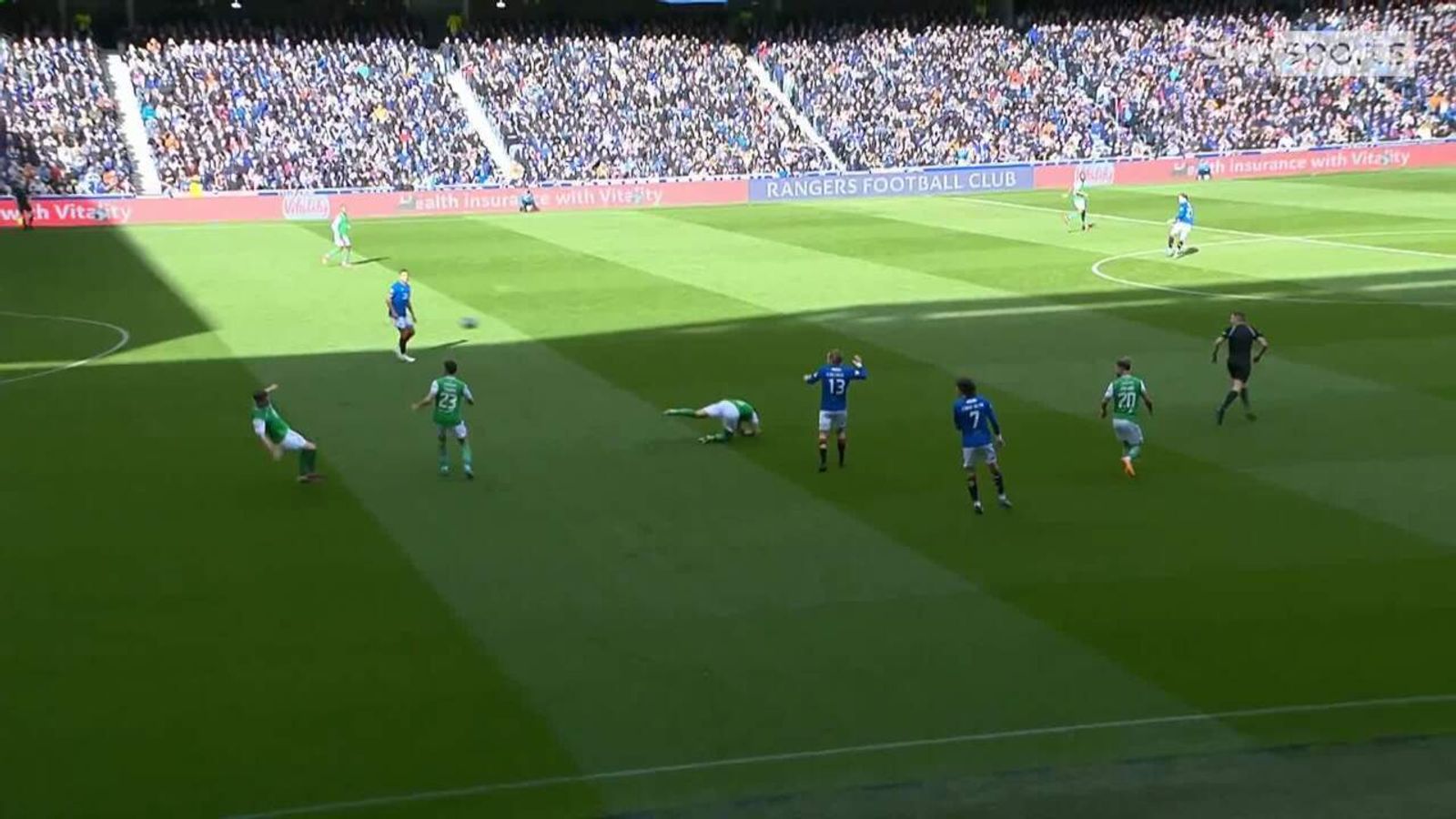 Rangers V Hibernian | Free-kick Gone Wrong As Visiting Duo Go Down From ...