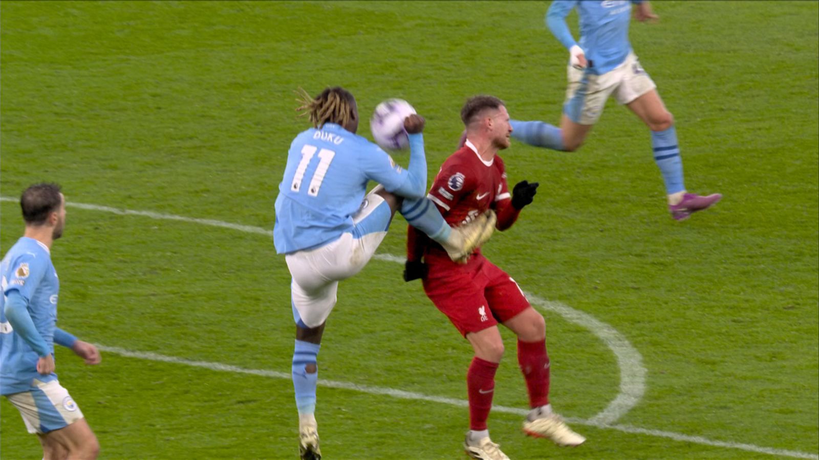 Liverpool penalty claim vs Man City: Why did VAR say Jeremy Doku and ...