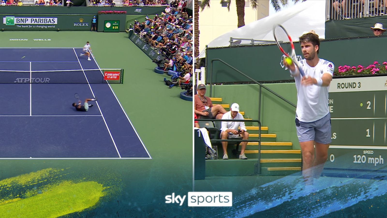 Cameron Norrie snatches point as Gael Monfils takes heroic tumble
