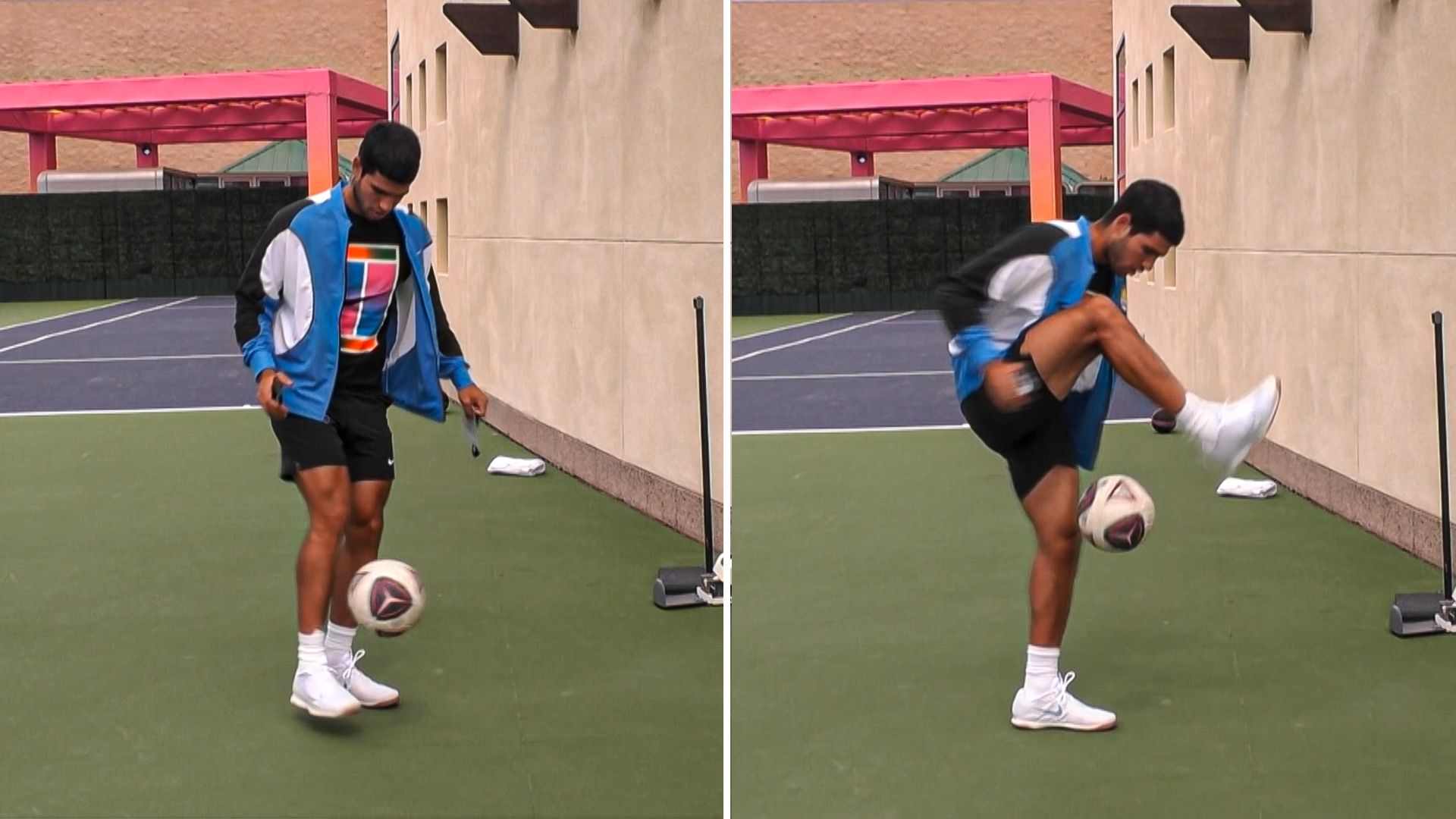 Alcaraz shows off his superb football skills!