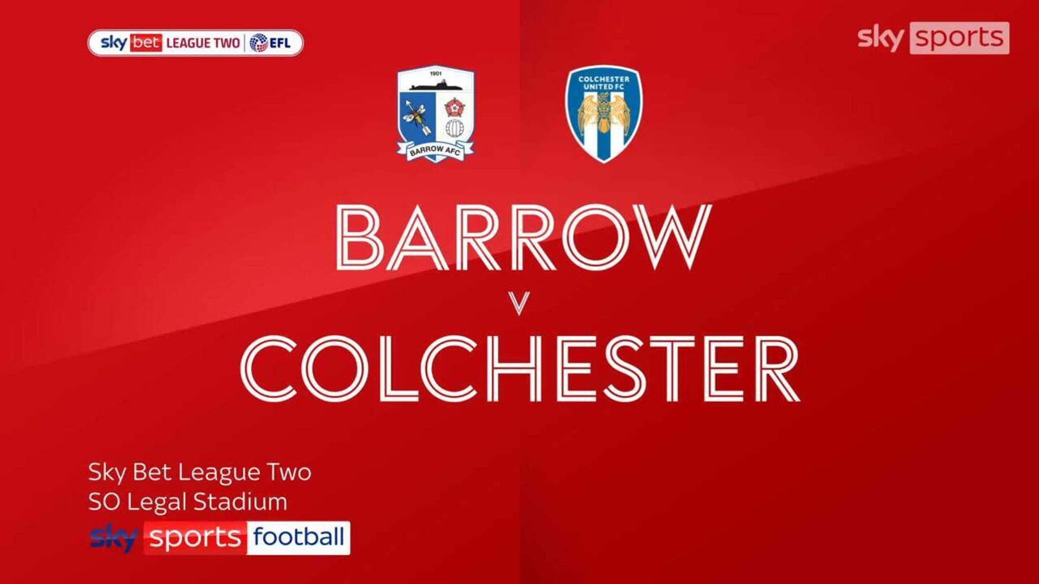 Highlights of the Sky Bet League Two match between Barrow and Colchester United