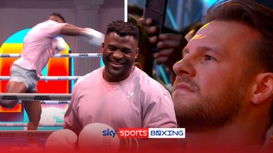 First glance! Ngannou shows off 'superman' punch as AJ's trainer watches on