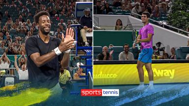 Alcaraz and Monfils applaud each other after epic point