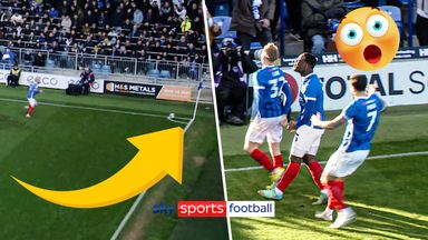 Corner flag with the assist?! Portsmouth score bizarre goal 