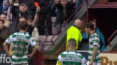 Red card! Celtic's Yang off for high boot!