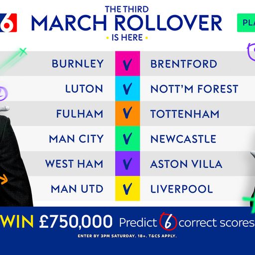 Win £750,000 with Super 6!