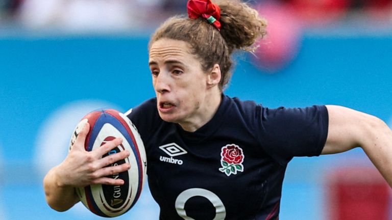 Abby Dow was key for England as she created metres with her powerful speed 