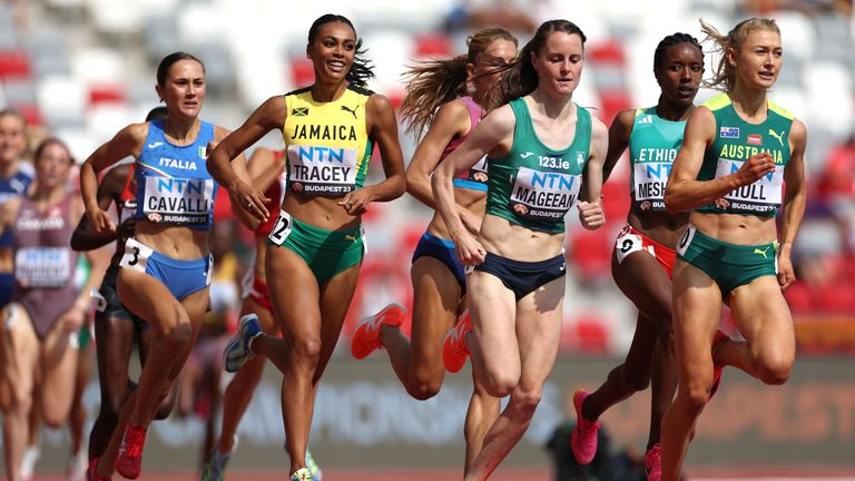 Tracey of Team Jamaica competes during Heat 4 of the 1500m at the World Athletics Championships in Budapest last year
