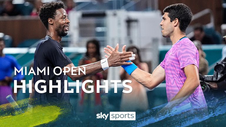 Highlights of Carlos Alcaraz against Gael Monfils from the Miami Open