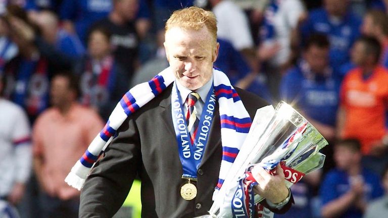 Manager Alex McLeish led Rangers to their 50th league title in 2003