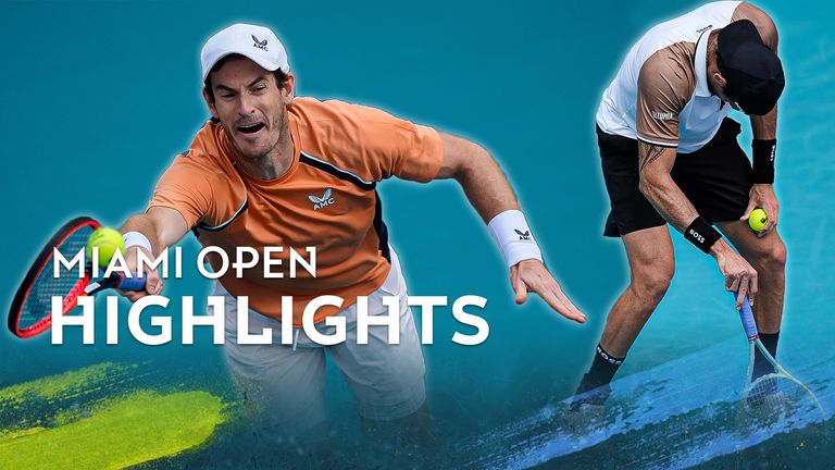 Highlights of Andy Murray against Matteo Berrettini from the Miami Open.