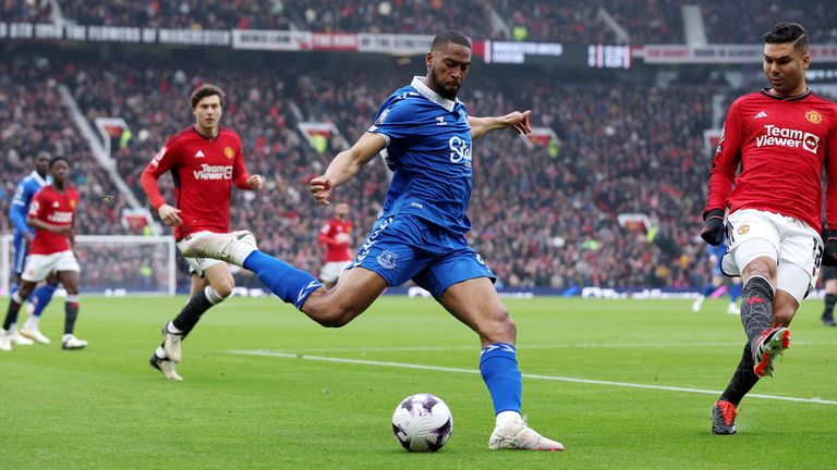 Everton's Beto in action at Old Trafford