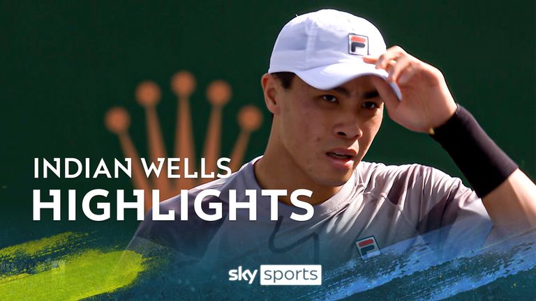 Brandon Nakashima celebrates in Indian Wells