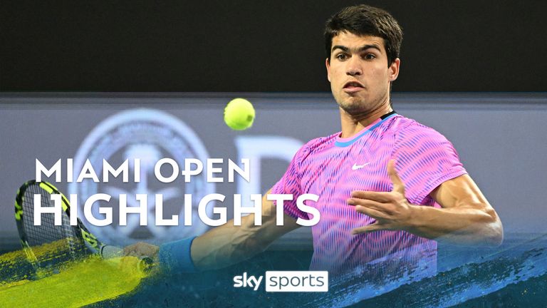 Highlights of Lorenzo Musetti against Carlos Alcaraz from the Miami Open.