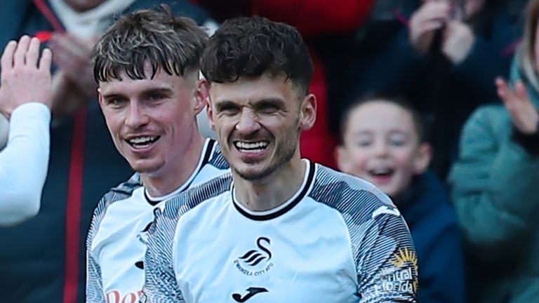 Jamie Paterson celebrates after scoring against Blackburn