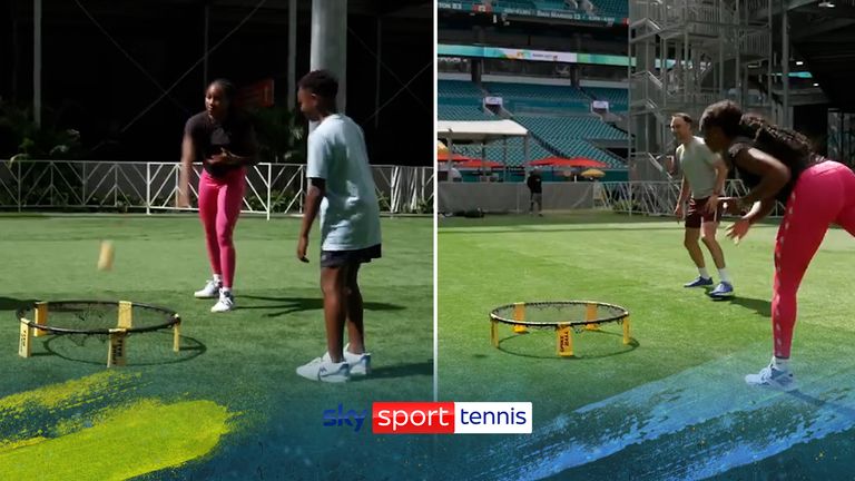 Coco and Team Gauff enjoy a game of Spikeball