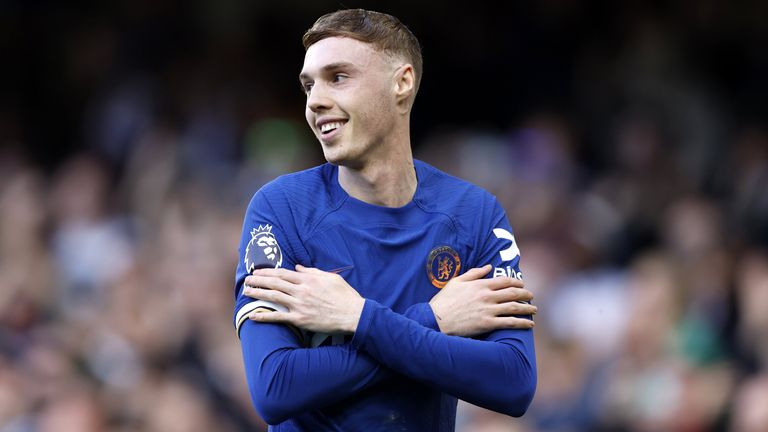 Cole Palmer celebrates in trademark style after giving Chelsea the lead against Burnley