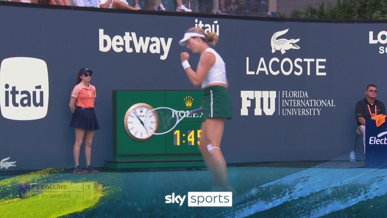 A look at Danielle Collins&#39; perfect lob against Elena Rybakina in the Miami Open final.