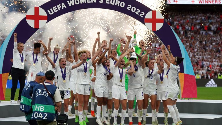 England Women winning the Euros in 2022