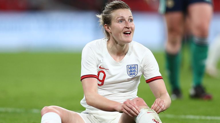 October 23, 2021, London, United Kingdom: London, England, 23rd October 2021. Ellen White of England during the FIFA 2023 Women&#39;s World Cup Qualifying match at Wembley Stadium, London. Picture credit should read: Paul Terry / Sportimage(Credit Image: © Paul Terry/CSM via ZUMA Wire) (Cal Sport Media via AP Images)