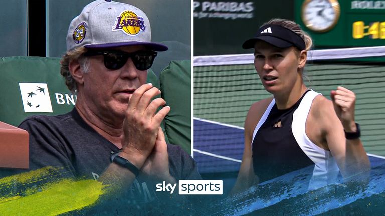 Will Ferrell shows his respect with a great shot from Caroline Wozniacki